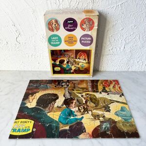 Lady and the Tramp Kids Puzzle Vintage 1950s 60+ Pieces Jaymar Complete